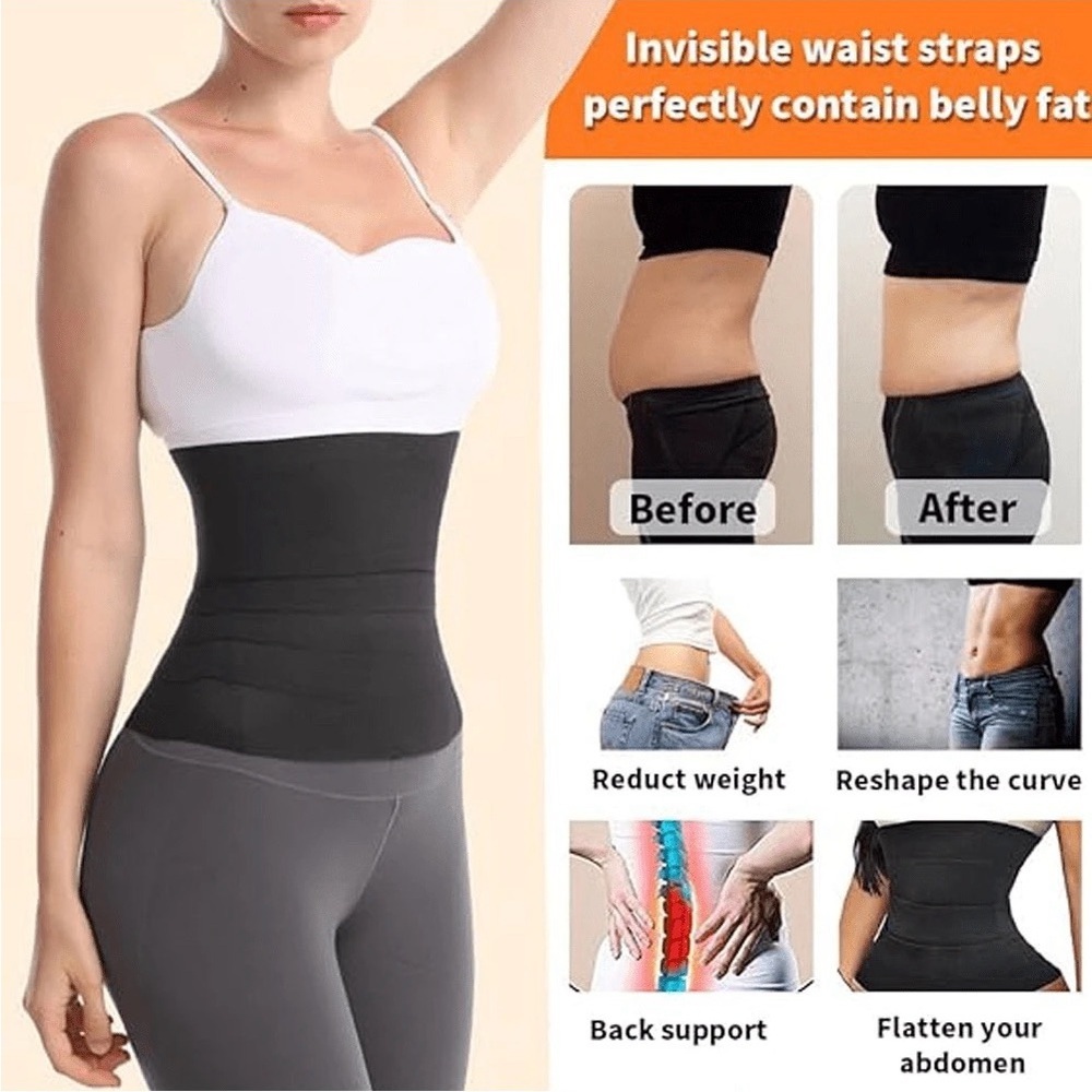 Black Shapewear Waist Trainer with High-Waisted Design and Back Support